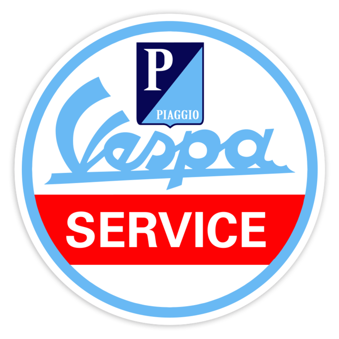 Car & Motorbike Stickers: Classic Vespa Service Emblem