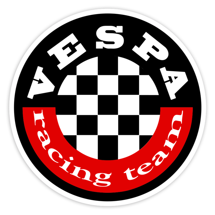 Car & Motorbike Stickers: Vespa Racing Team Checkered Emblem