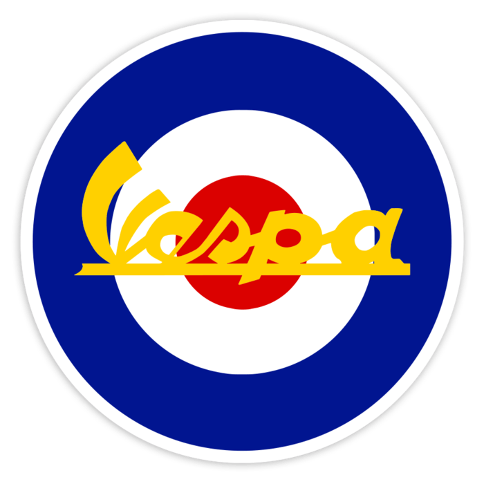 Car & Motorbike Stickers: Vespa Mods RAF Yellow Emblem