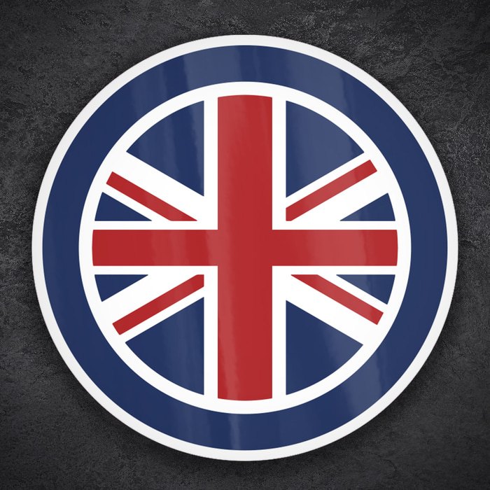 Car & Motorbike Stickers: Union Jack in Mods RAF Emblem