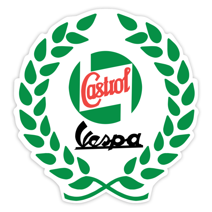 Car & Motorbike Stickers: Castrol Vespa with Laurel Wreath