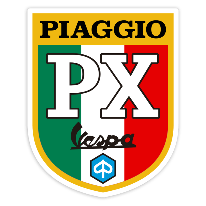 Car & Motorbike Stickers: Classic Vespa PX Italian Shield Piaggio