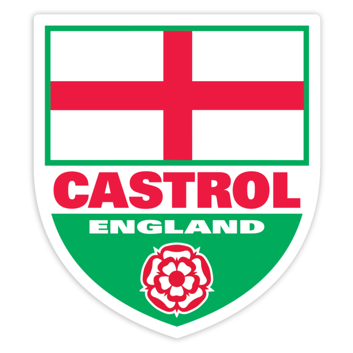 Car & Motorbike Stickers: Castrol England Shield with Tudor Rose