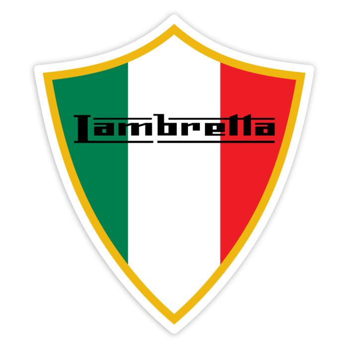 Car & Motorbike Stickers: Lambretta badge Italy flag