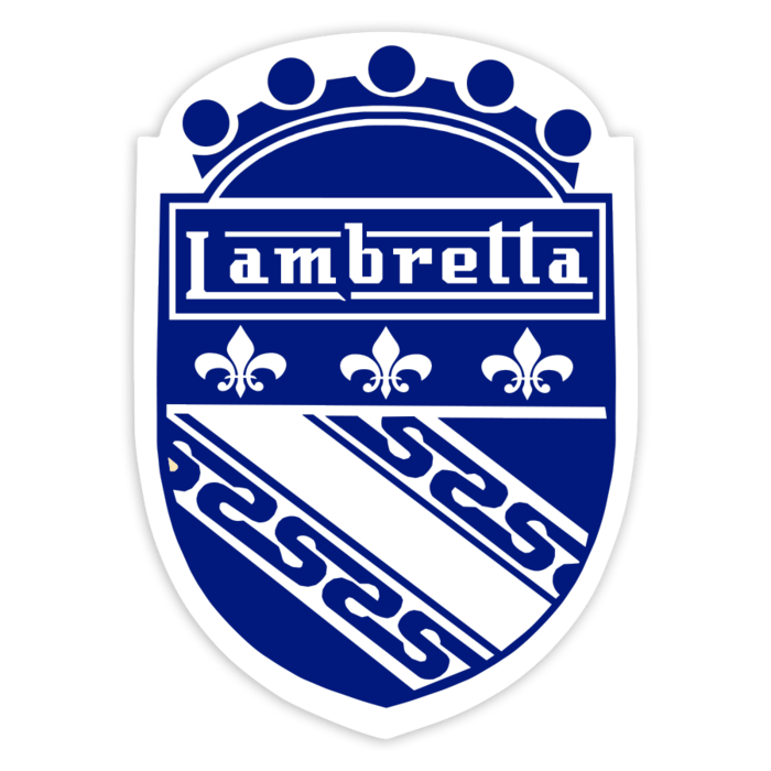 Car & Motorbike Stickers: Blue heraldic Lambretta badge