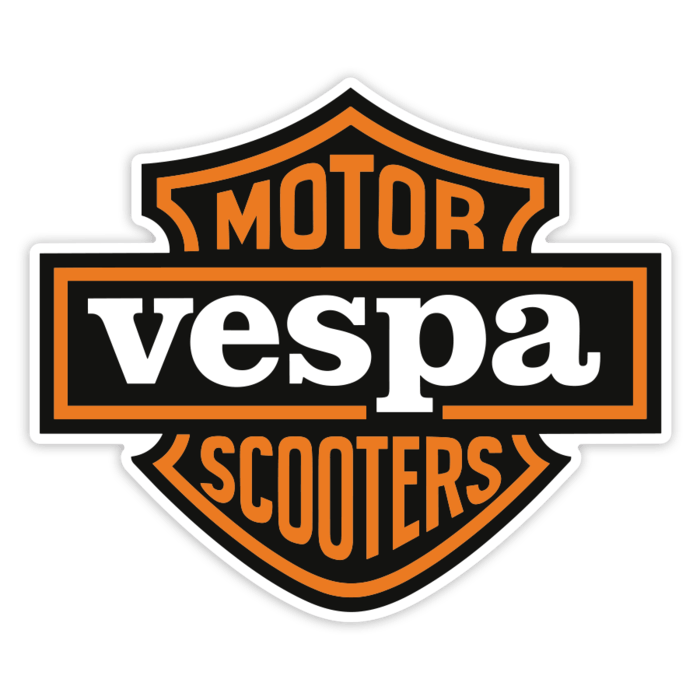 Car & Motorbike Stickers: Custom-style Vespa badge