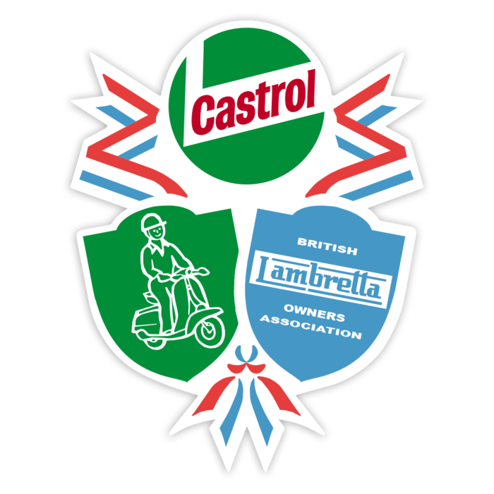 Car & Motorbike Stickers: Vintage British Lambretta Castrol Crest