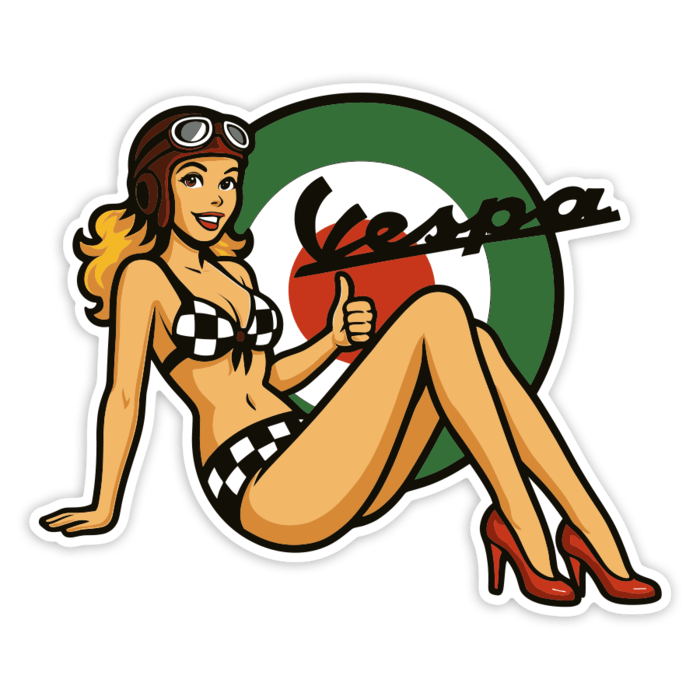 Car & Motorbike Stickers: Italian Vespa Pin Up Girl