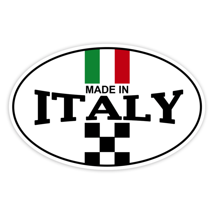 Car & Motorbike Stickers: Made in Italy flag checkers