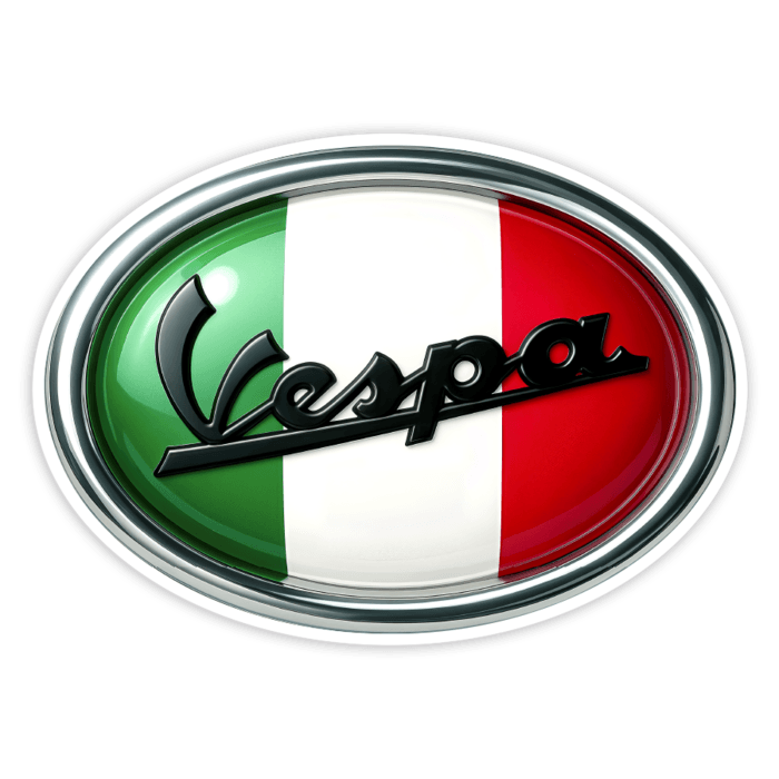 Car & Motorbike Stickers: Vespa Italy flag oval
