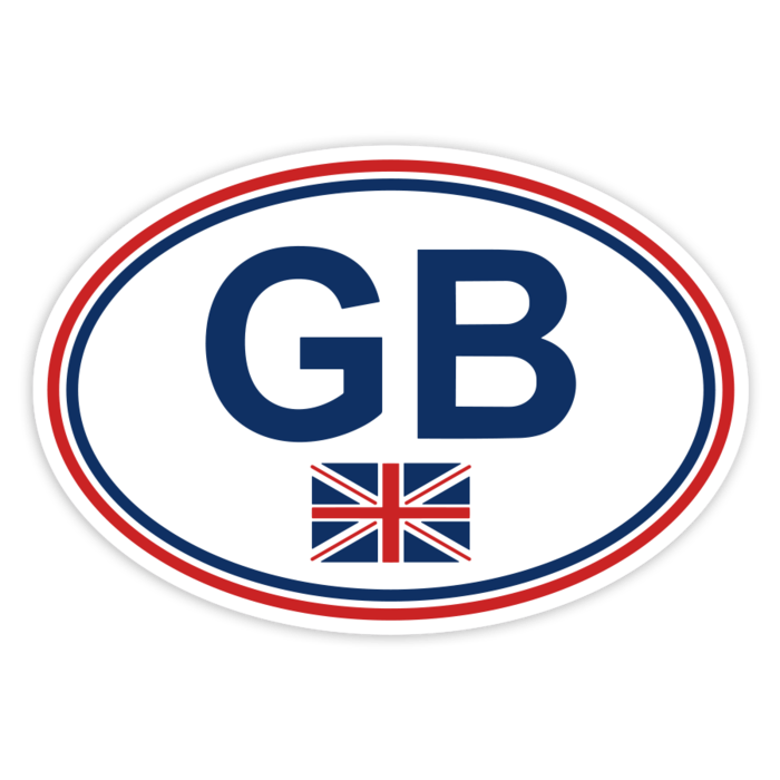 Car & Motorbike Stickers: GB UK flag oval