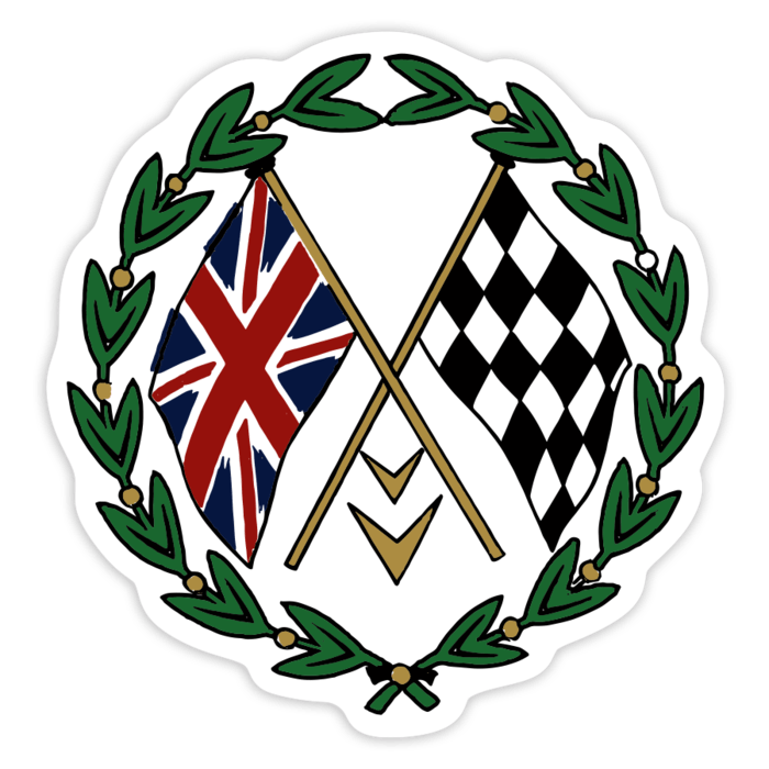 Car & Motorbike Stickers: GB chequered flag wreath