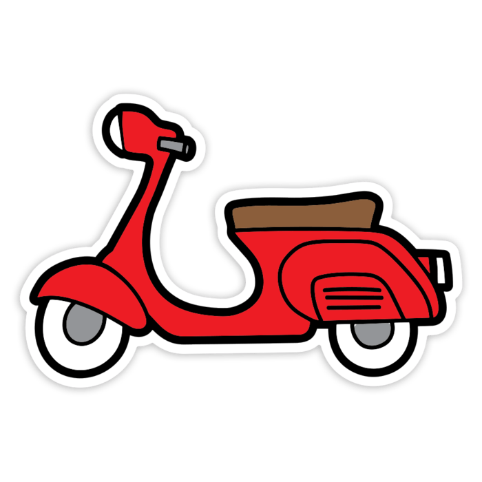 Car & Motorbike Stickers: Simple Red Vespa