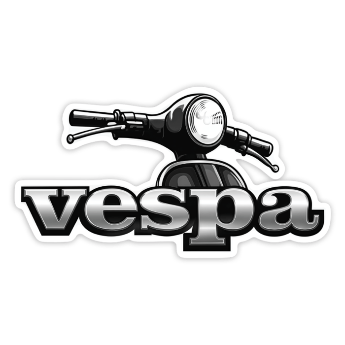 Car & Motorbike Stickers: Classic Vespa Front Gray