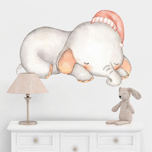 Stickers for Kids: Elephant Watercolor Sleeper