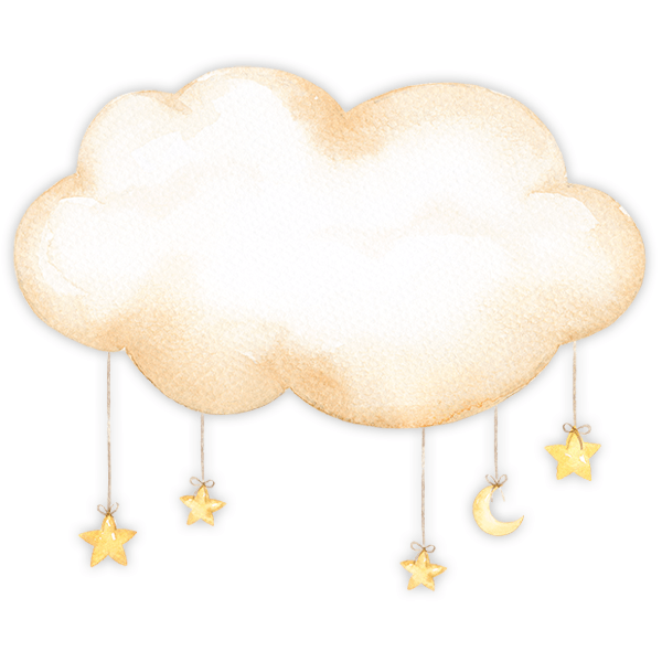 Stickers for Kids: Cloud with stars hanging