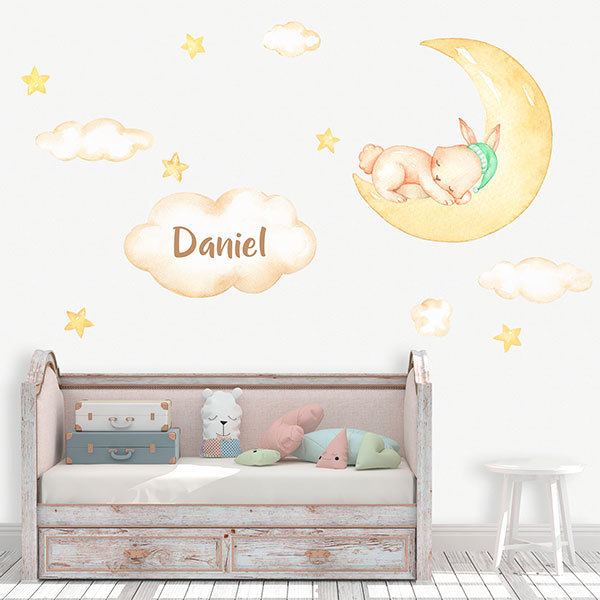 Stickers for Kids: Rabbit moon personalized