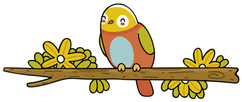 Stickers for Kids: Bird 1 on branch in winter