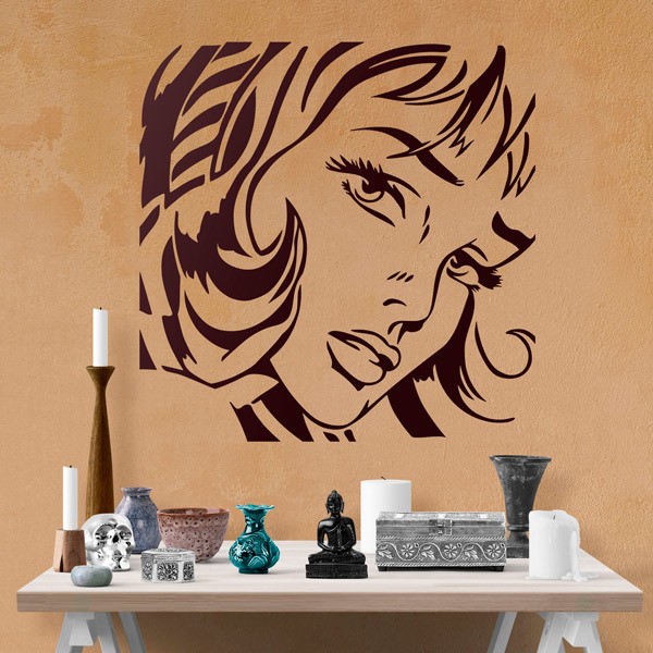 Wall Stickers: Girl with Hair Ribbon
