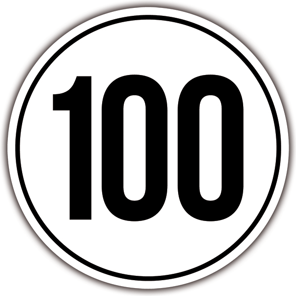 Car & Motorbike Stickers: Speed 100km/h