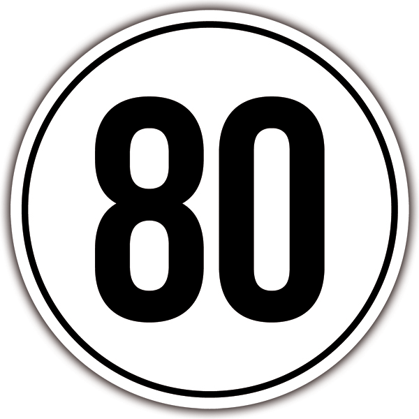 Car & Motorbike Stickers: Speed 80km/h