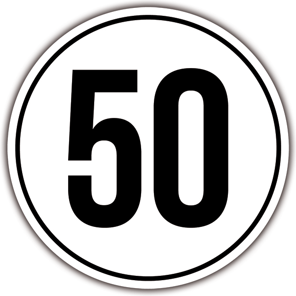 Car & Motorbike Stickers: Speed 50km/h
