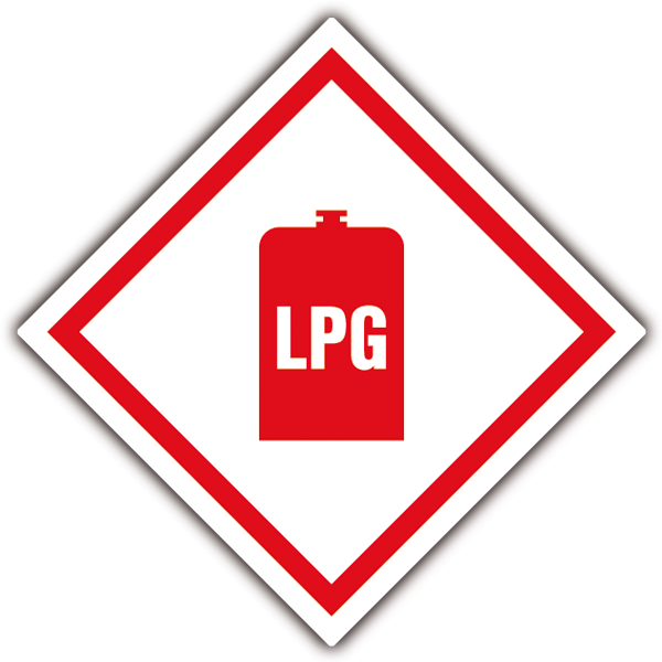 Car & Motorbike Stickers: Warning sign LPG