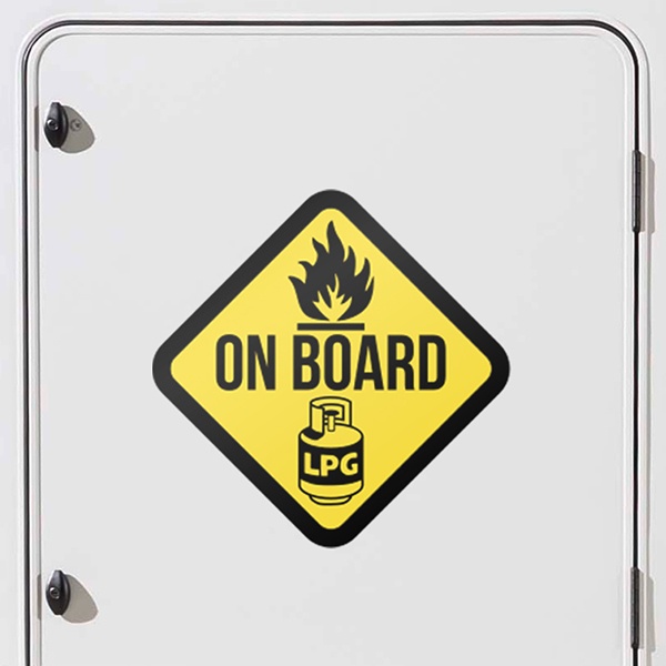 Camper van decals: LPG on board signs
