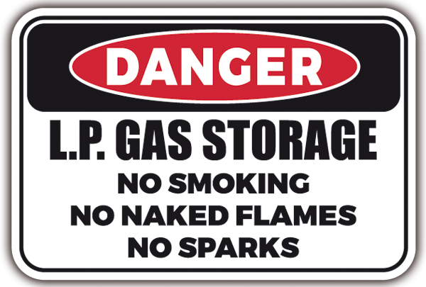 Car & Motorbike Stickers: DANGER - LP GAS Storage
