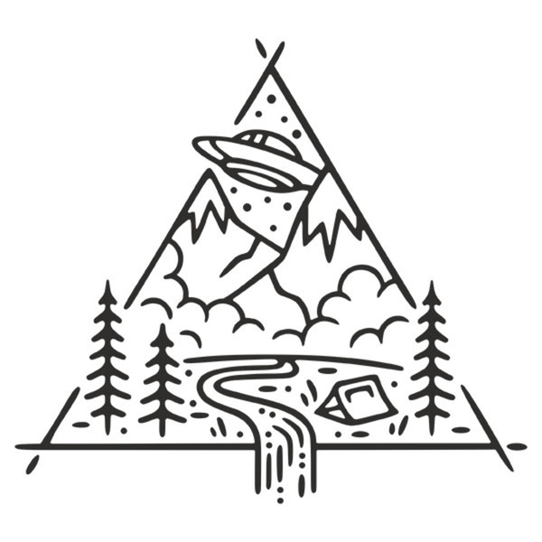 Camper van decals: UFO Mountains camping
