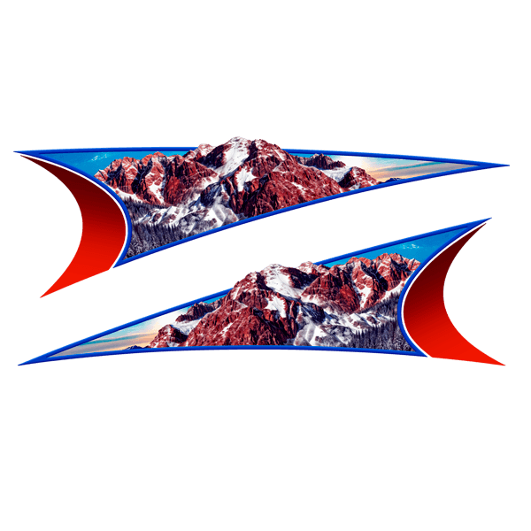 Camper van decals: Snowy Mountains