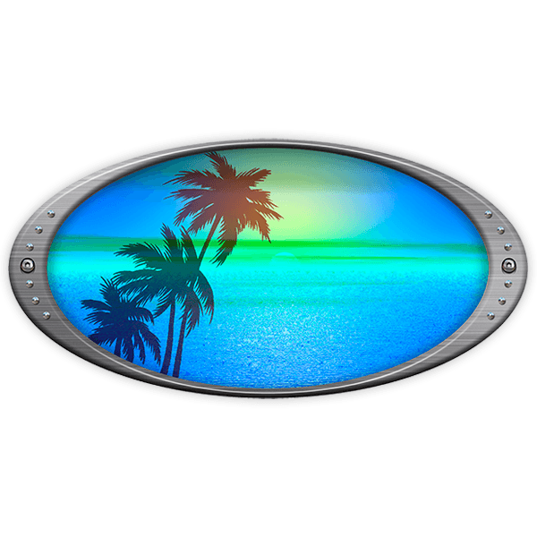 Camper van decals: Elliptical frame palms