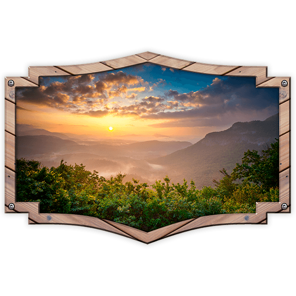 Camper van decals: Ornamental frame sunrise