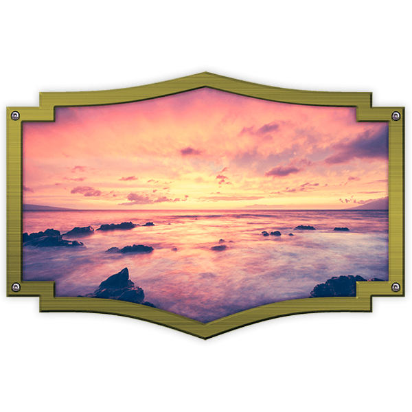 Camper van decals: Ornamental frame maritime evening