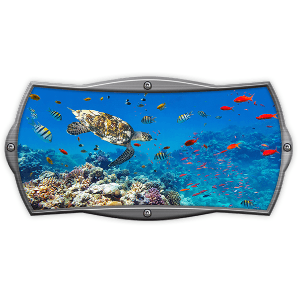 Car & Motorbike Stickers: Rectangular frame seabed