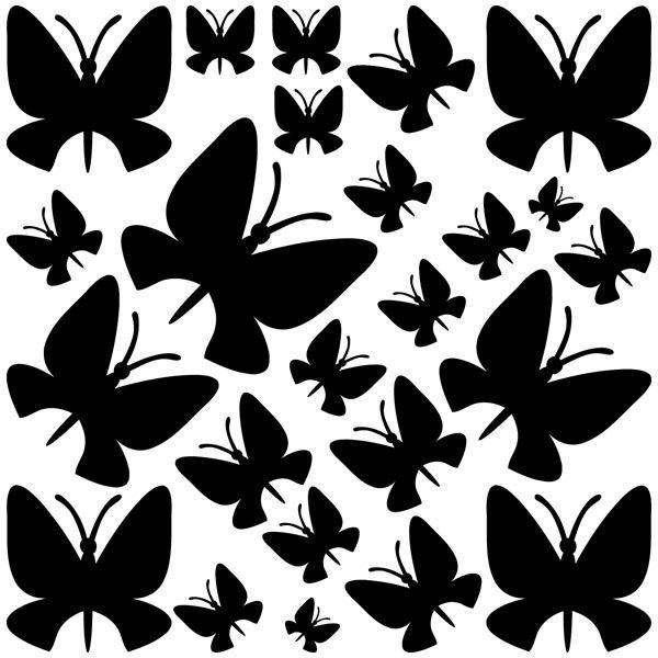 Wall Stickers: Kit 24 Butterflies