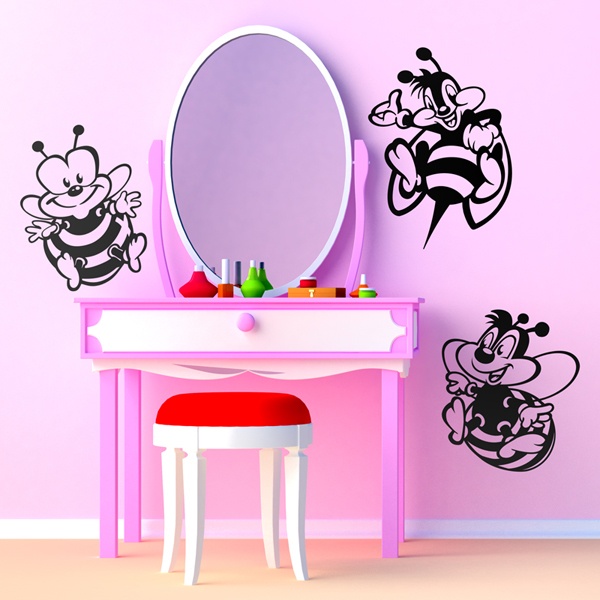 Baby nursery wall stickers Three bees
