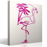 Wall Stickers: Flamingo bird, sun and palm trees 3