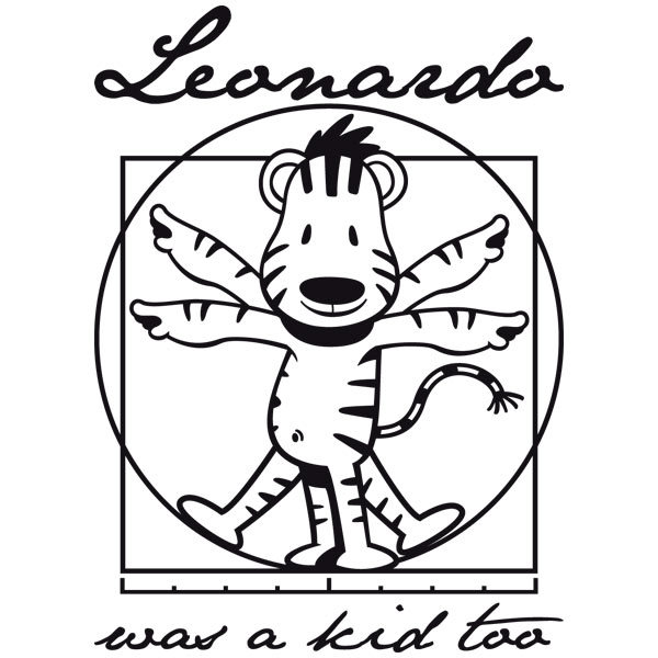 Stickers for Kids: Vitruvian tiger, Leonardo Da Vinci