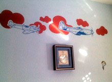 Wall Stickers: Multicolored airplanes and clouds 3