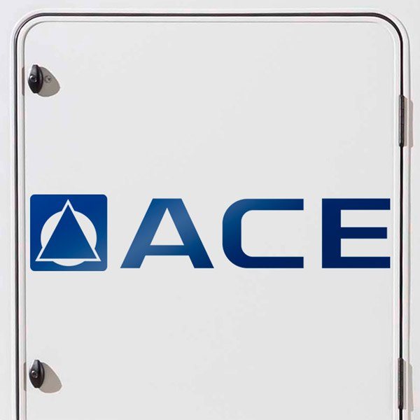 Camper van decals: Ace Caravan Decal Blue Logo