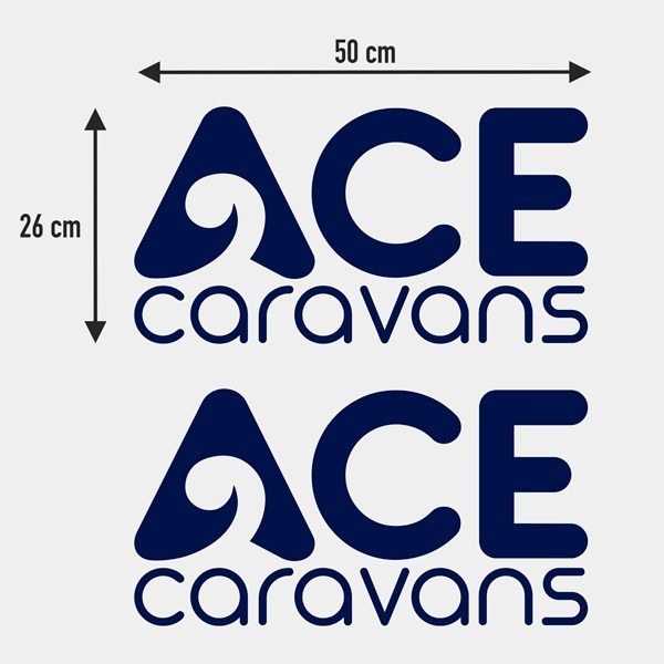 Camper van decals: ACE Caravan Stickers - Set of Two Pieces