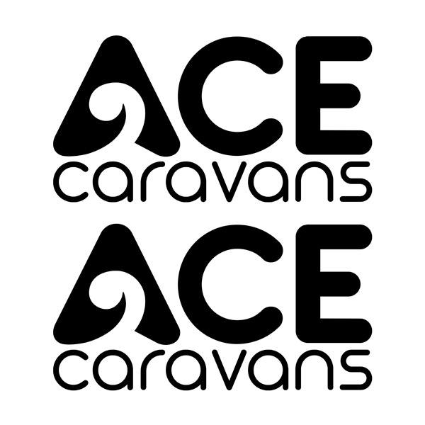 Camper van decals: ACE Caravan Stickers - Set of Two Pieces