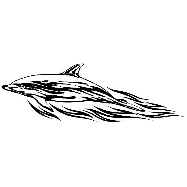 Car & Motorbike Stickers: Flaming Dolphin