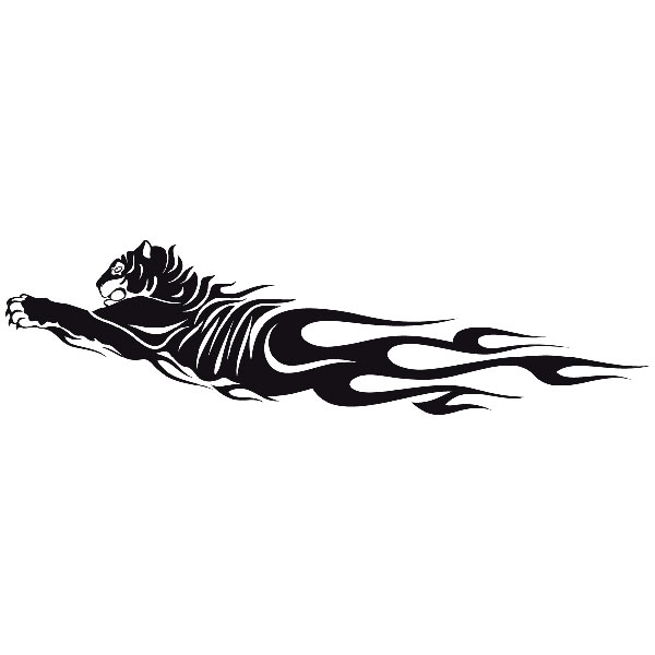 Car & Motorbike Stickers: Flaming Tiger