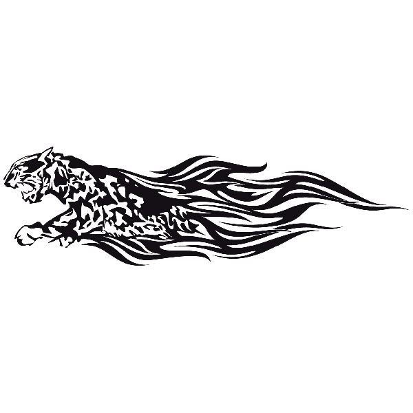 Car & Motorbike Stickers: Flaming Leopard