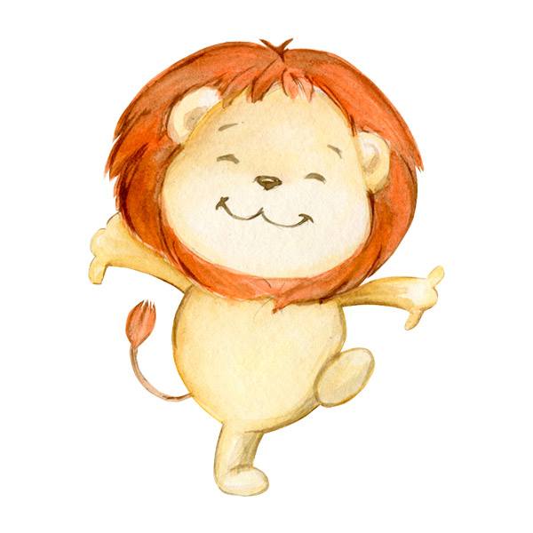 Stickers for Kids: Smiling lion