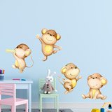 Stickers for Kids: Four monkeys playing 4