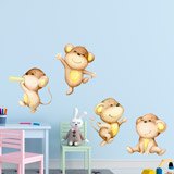 Stickers for Kids: Four monkeys playing 4