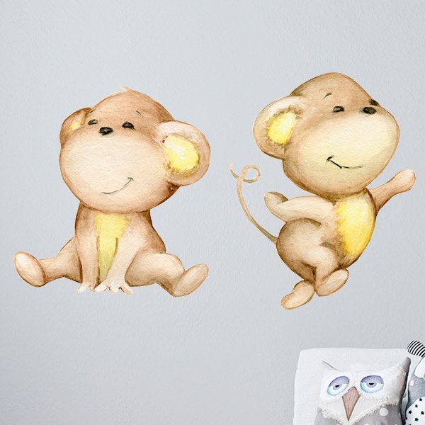 Stickers for Kids: Four monkeys playing